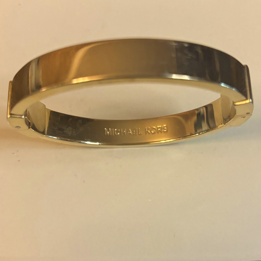 Michael Kors Gold Hinged Bangle Bracelet